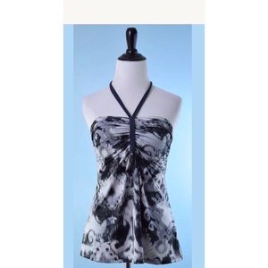 Elegant Black and White Halter Top